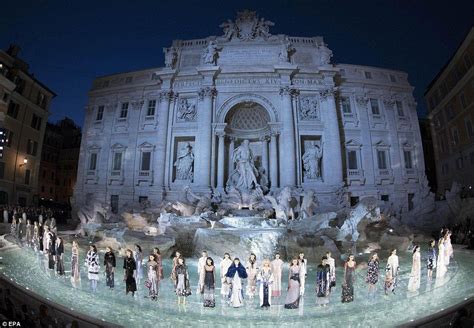 fendi fashion show trevi fountain|trevi fountain restoration.